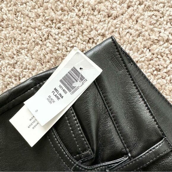 NWT Aritzia The Melina™ Flare High-waisted Vegan Leather Flare Pants Black Sz 0 - Picture 8 of 11